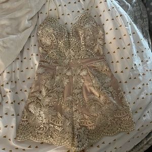 Lace embroidered romper formal Jump suit play suit